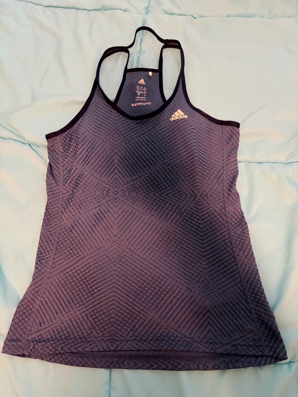 Adidas Women's navy blue Printed Racerback Tank Top